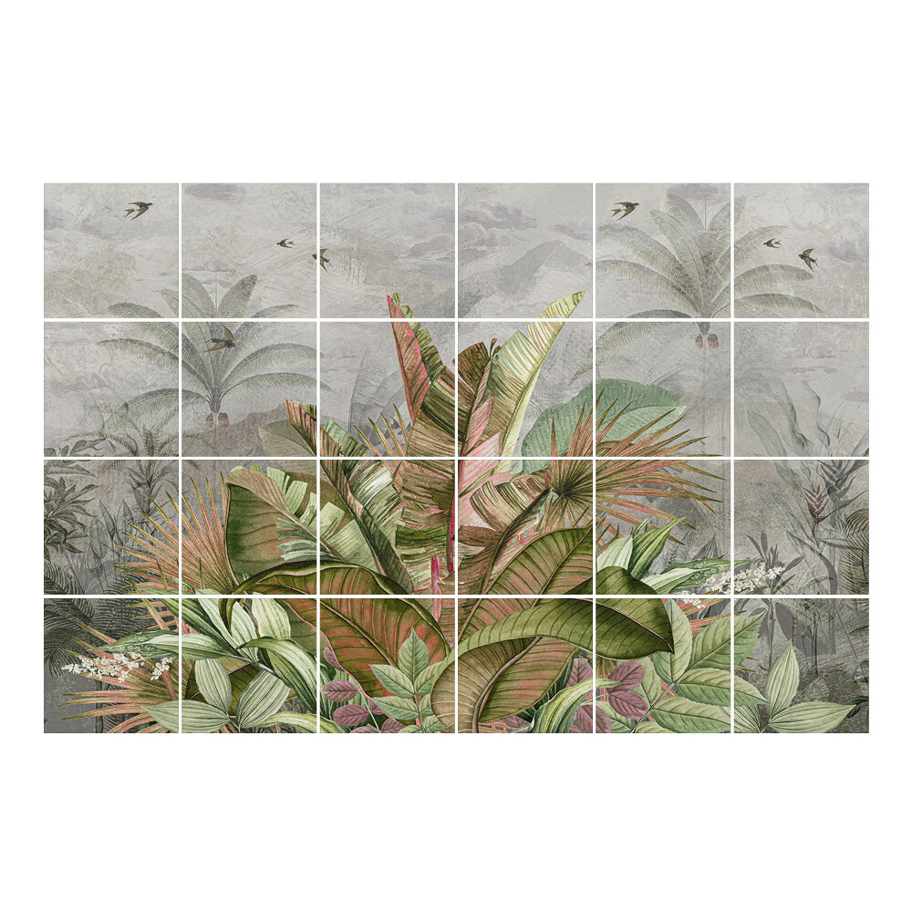 Autocolante pentru gresie Vegetația tropicală