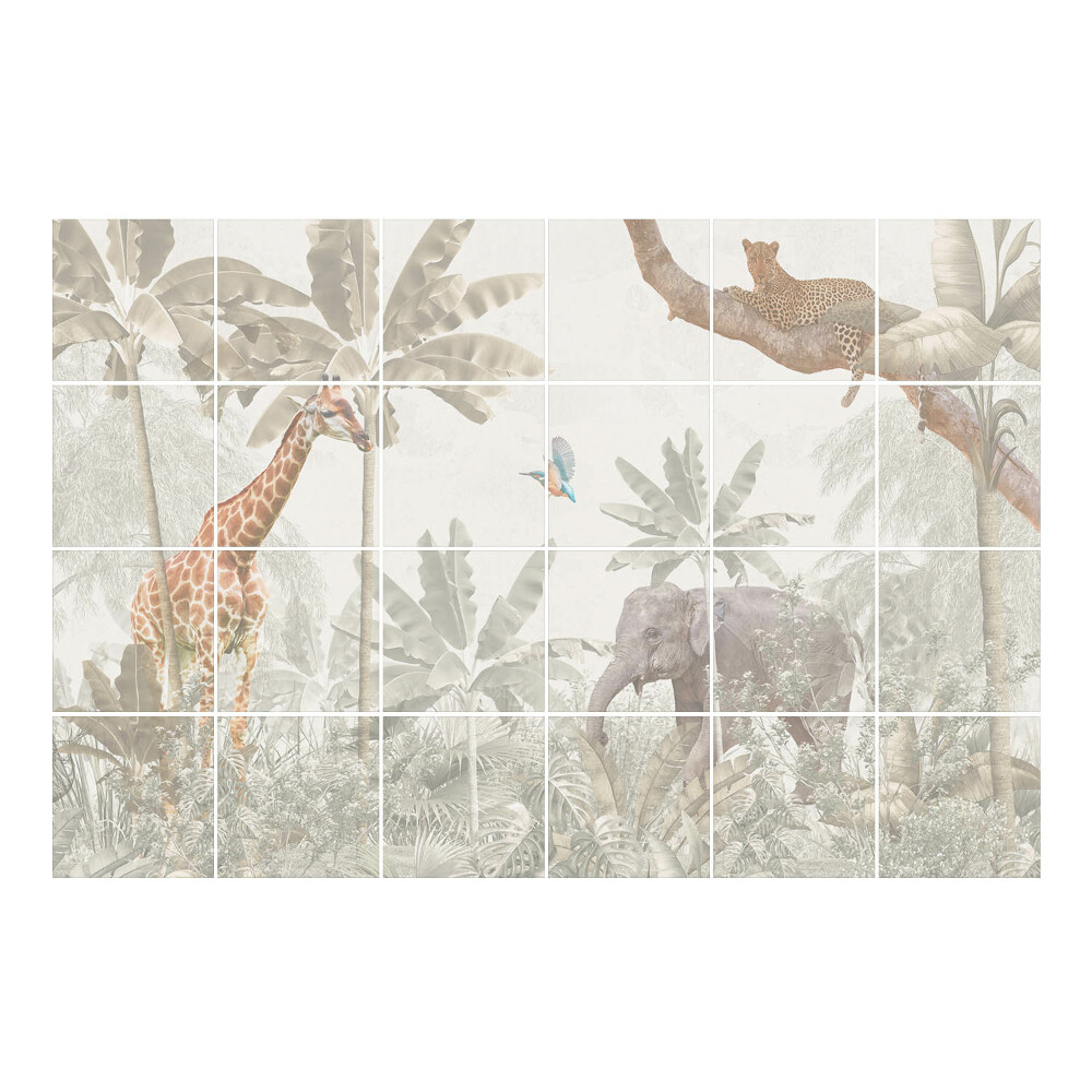 Autocolante gresie si faianta Faună tropicală în junglă