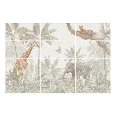 Autocolante gresie si faianta Faună tropicală în junglă