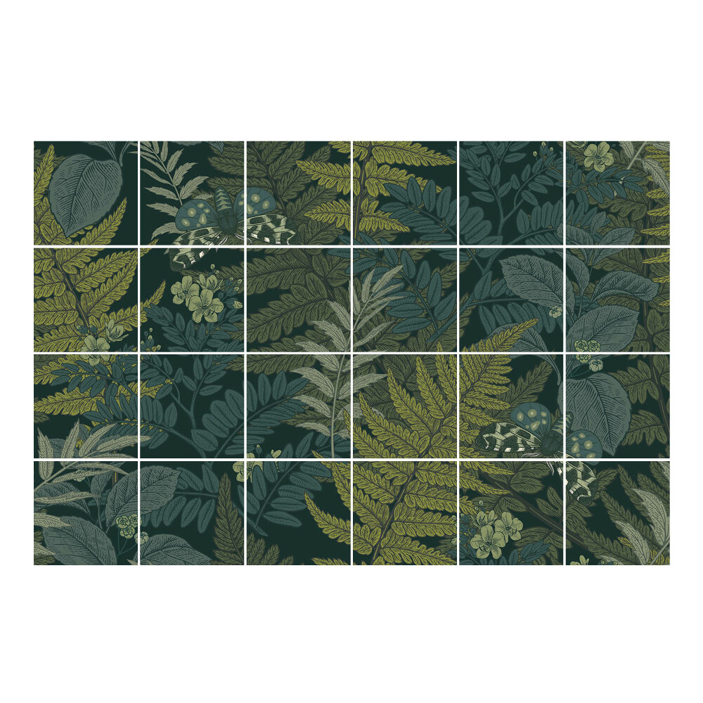 Autocolante gresie si faianta Motiv cu frunze și fluturi