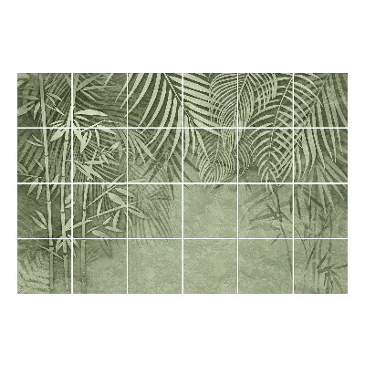 Autocolante gresie si faianta Frunze tropicale în fundal
