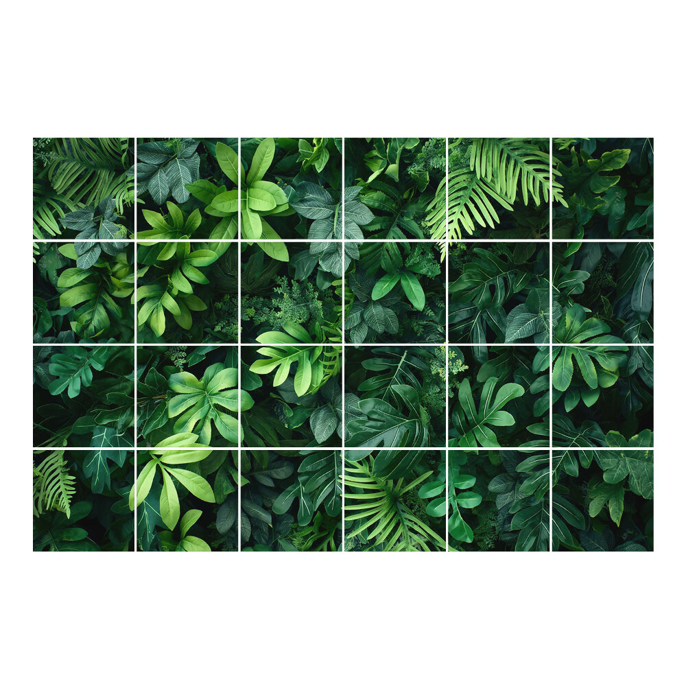 Autocolante pentru gresie Fundal cu frunziș luxuriant
