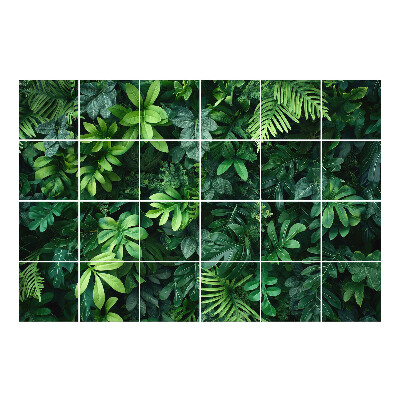 Autocolante pentru gresie Fundal cu frunziș luxuriant