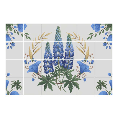 Autocolante pentru gresie Motiv floral cu lupini