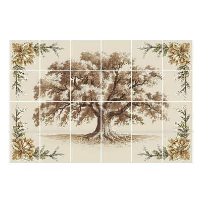 Autocolante gresie si faianta Un copac înconjurat de frunze