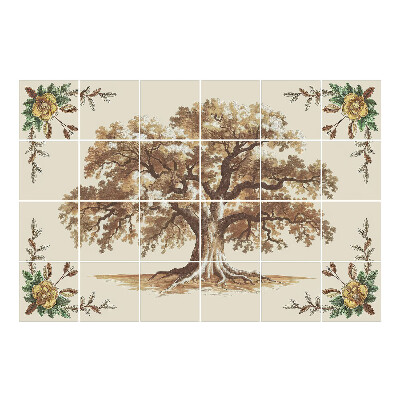 Autocolante pentru gresie Maiestatea stejarului cu cadru