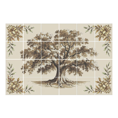 Autocolante gresie si faianta Stejar vechi cu ornamente