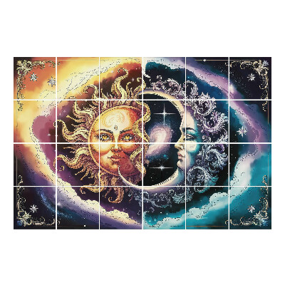 Autocolante gresie si faianta Soarele și Luna în armonie