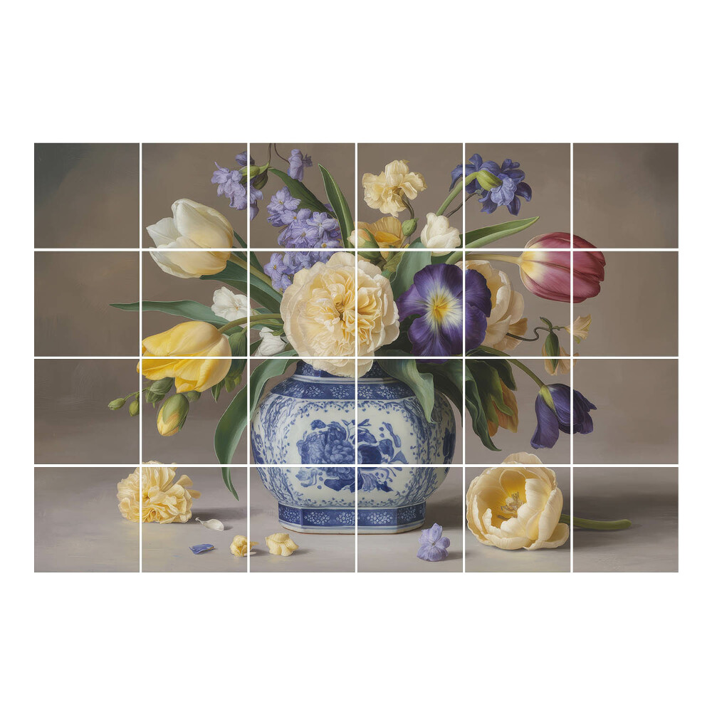 Autocolante gresie si faianta Flori într-o vază