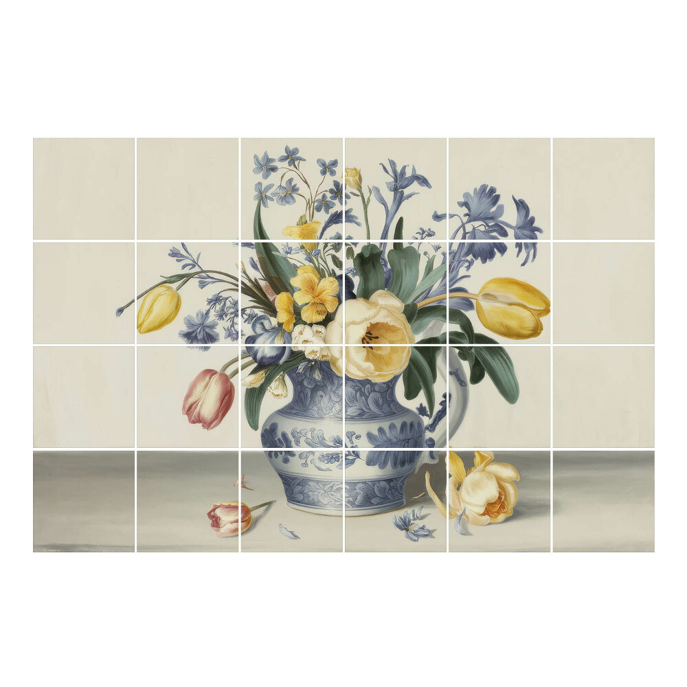 Autocolante pentru gresie Flori într-o vază