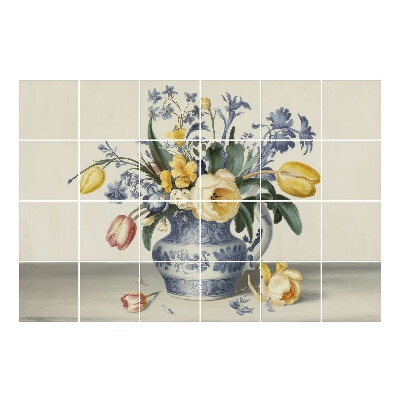 Autocolante pentru gresie Flori într-o vază