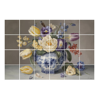 Autocolante gresie si faianta Un buchet de flori într-o vază