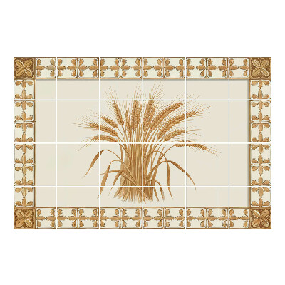 Autocolante pentru gresie Spiculețe de porumb într-un cadru