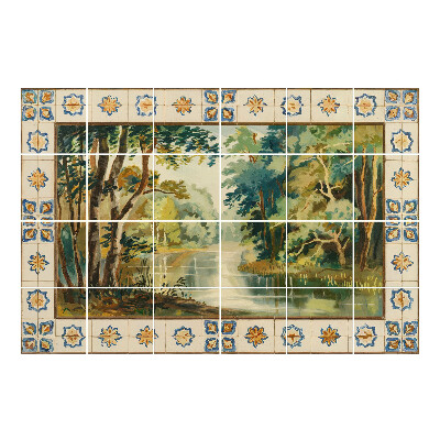 Autocolante gresie si faianta Un peisaj liniștit cu un râu