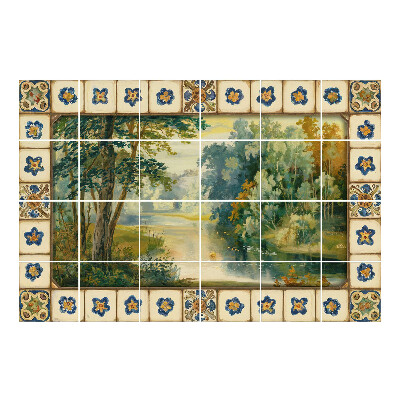 Autocolante pentru gresie Un peisaj pitoresc cu un râu