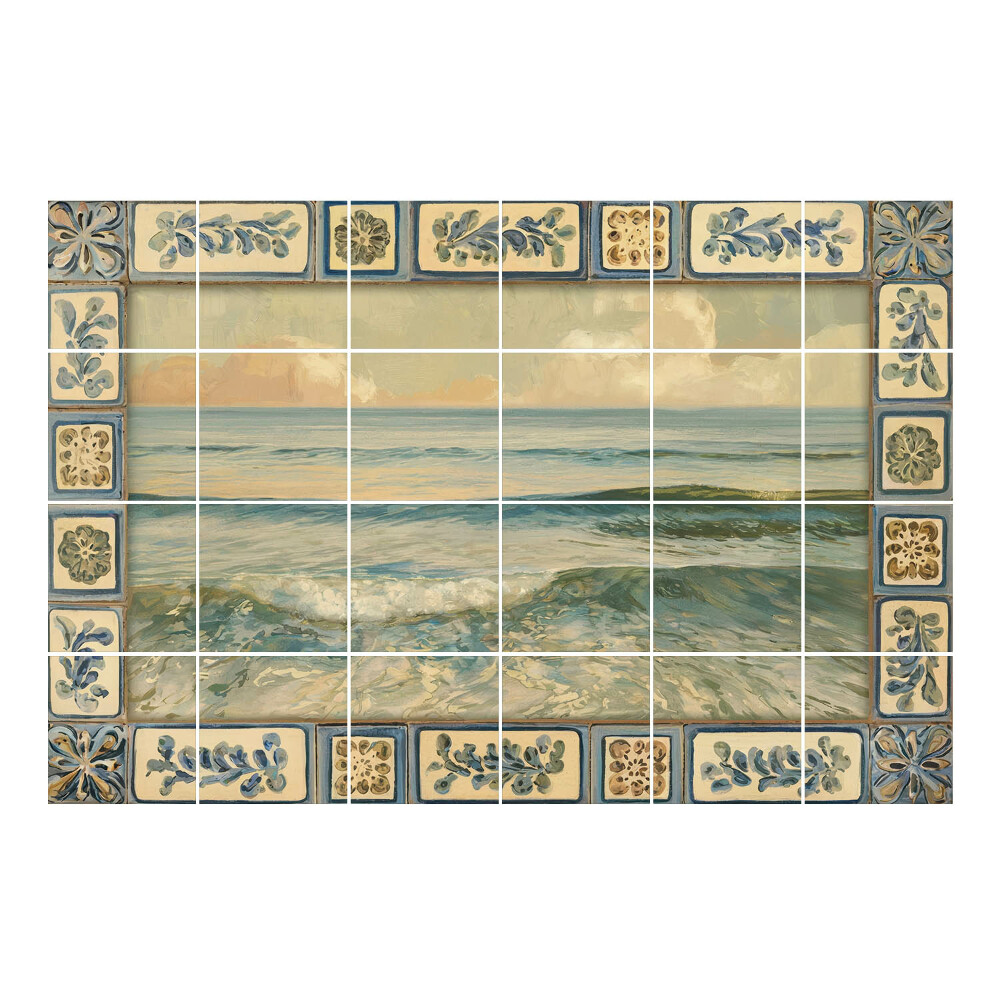 Autocolante gresie si faianta Valurile mării în cadru