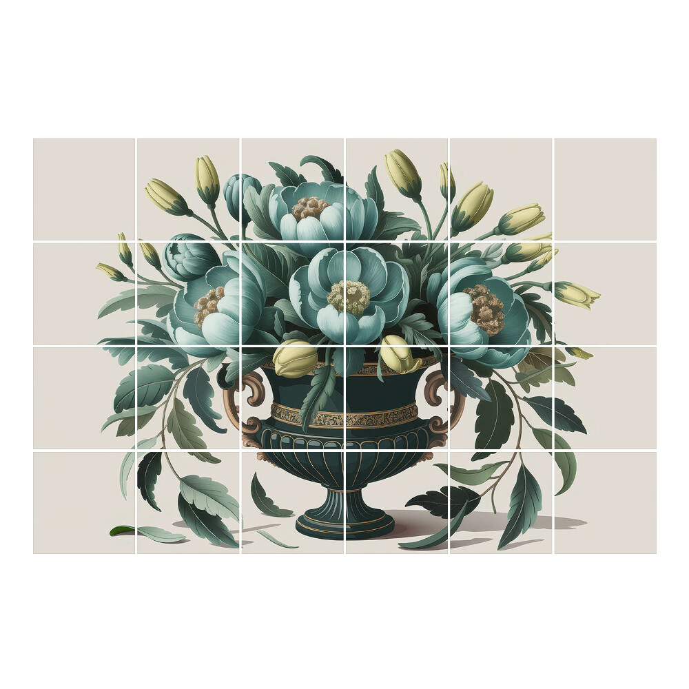 Autocolante gresie si faianta Flori într-o vază elegantă