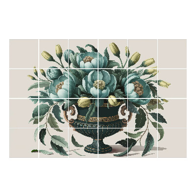 Autocolante gresie si faianta Flori într-o vază elegantă