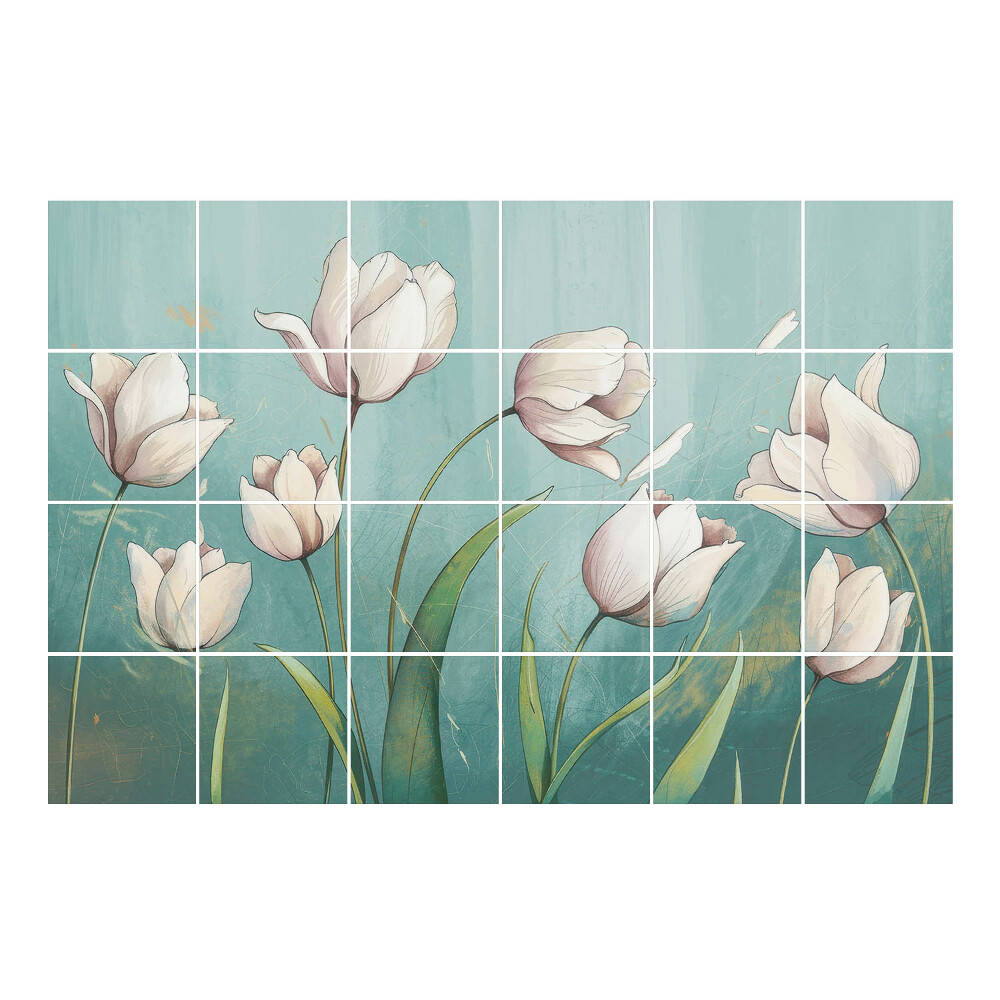 Autocolante pentru gresie Lalele într-un aranjament delicat