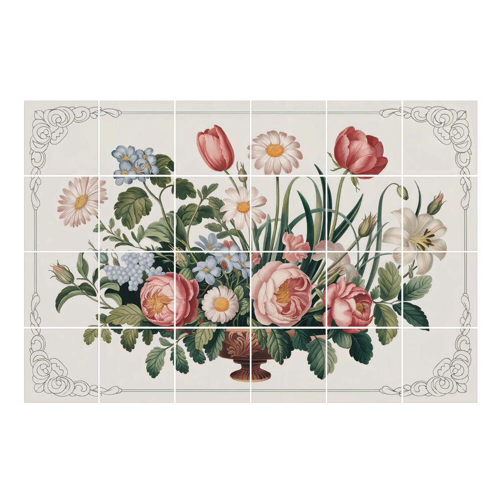 Autocolante gresie si faianta Buchet de flori într-o vază