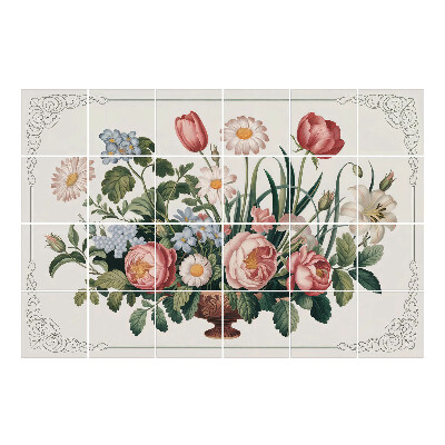 Autocolante gresie si faianta Buchet de flori într-o vază