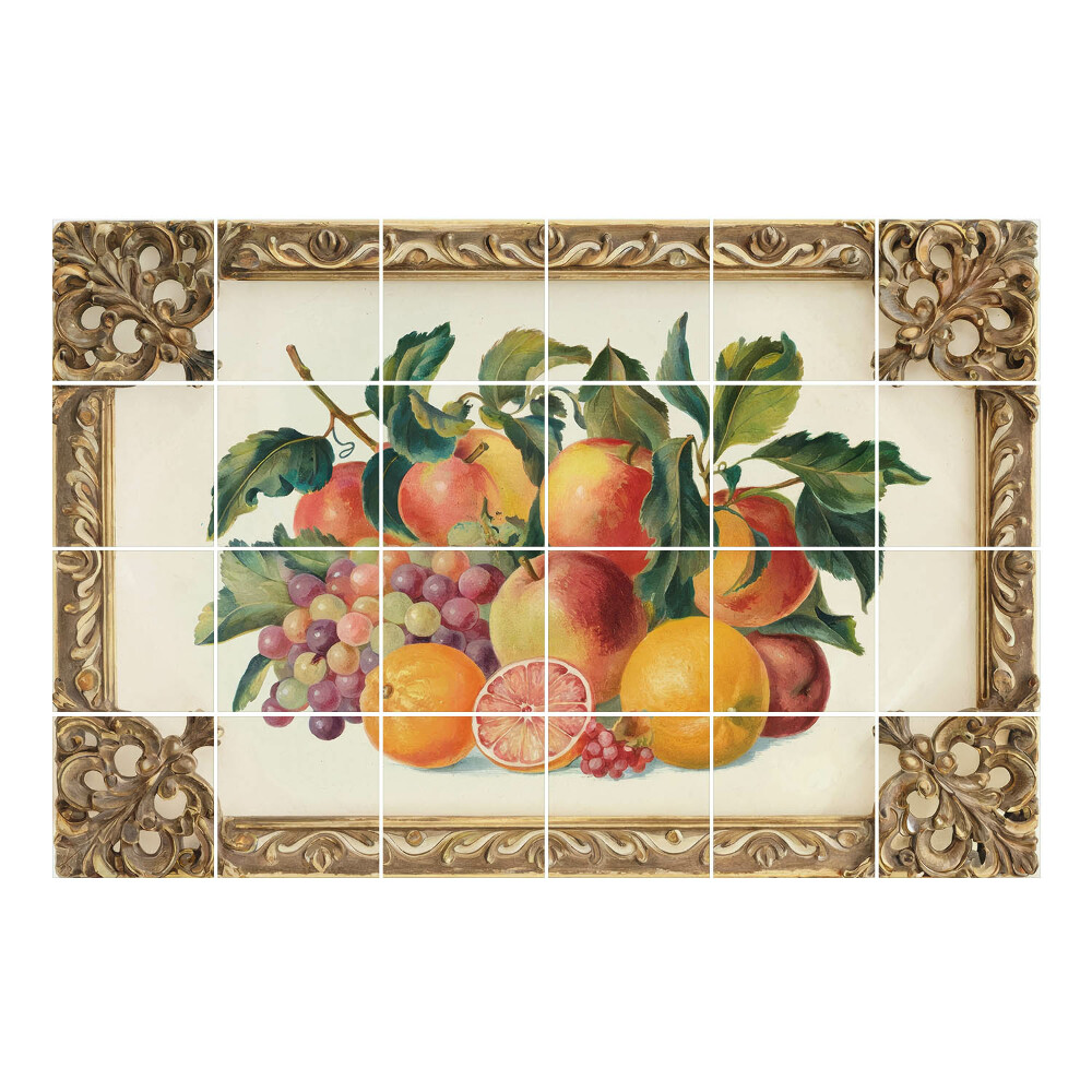Autocolante gresie si faianta Buchet de fructe într-o ramă