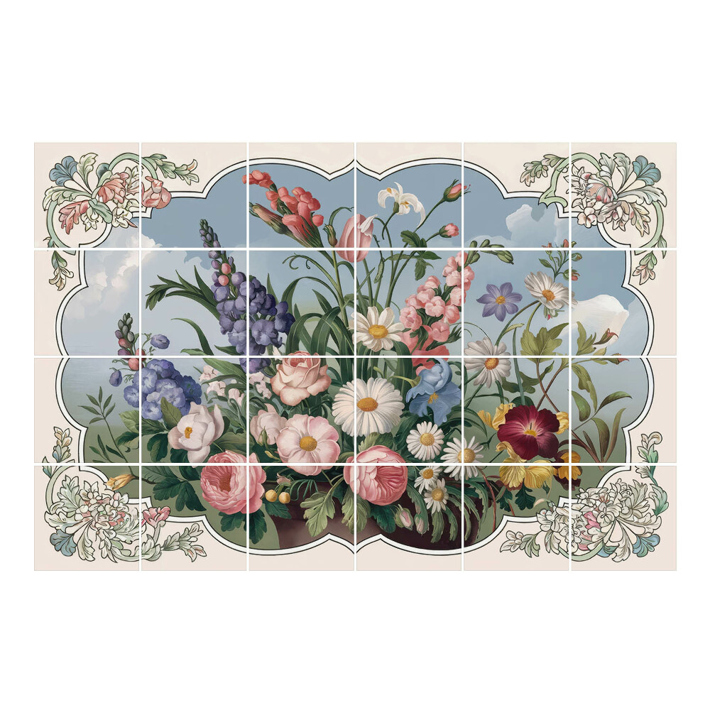 Autocolante pentru gresie Buchet de flori într-o vază