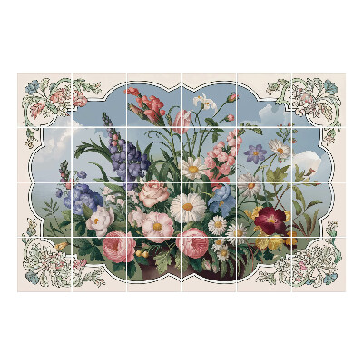 Autocolante pentru gresie Buchet de flori într-o vază