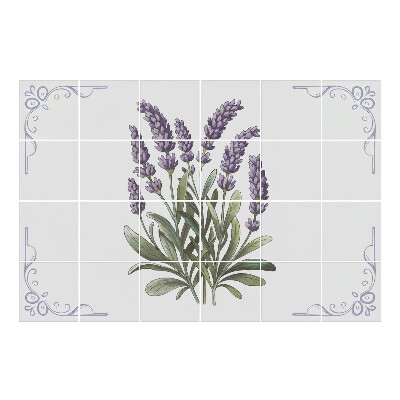 Autocolante gresie si faianta Flori de lavandă cu frunze