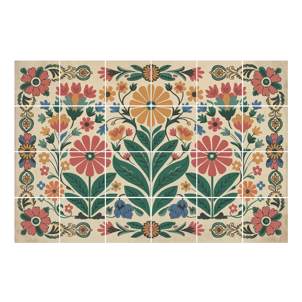 Autocolante gresie si faianta Motiv popular floral