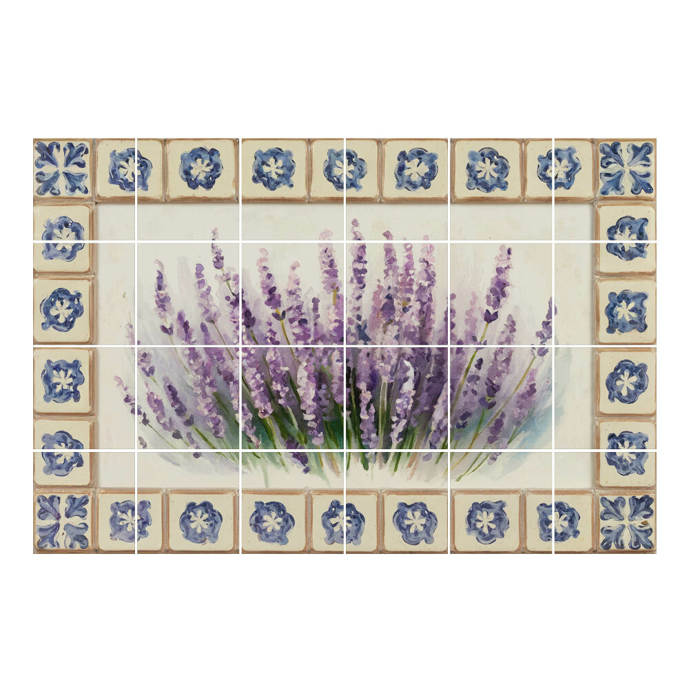 Autocolante gresie si faianta Flori de lavandă în ceramică