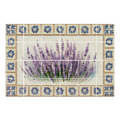 Autocolante gresie si faianta Flori de lavandă în ceramică