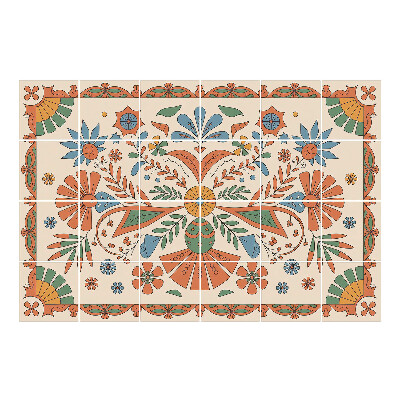 Autocolante pentru gresie Motiv popular floral