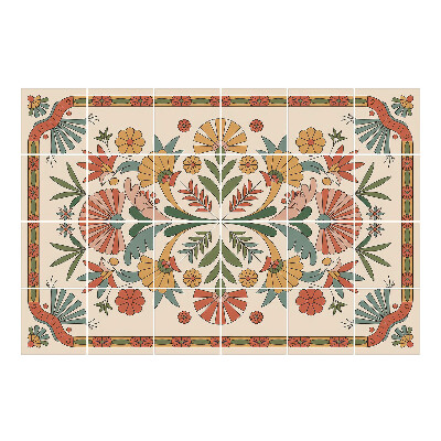 Autocolante gresie si faianta Broderie florală populară