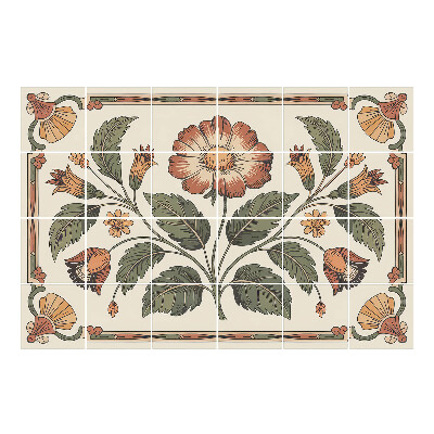 Autocolante pentru gresie Motiv floral cu frunze