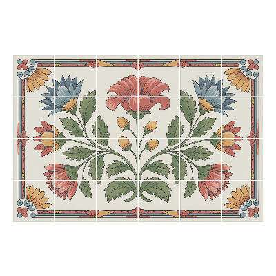 Autocolante gresie si faianta Motiv floral într-o ramă