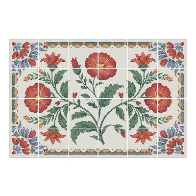 Autocolante gresie si faianta Motiv floral cu frunze