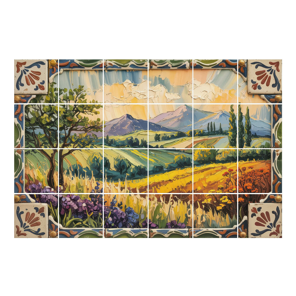 Autocolante gresie si faianta Peisaj cu munți și copaci