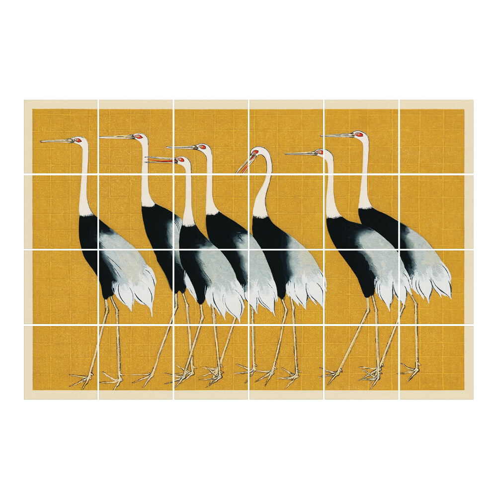 Autocolante pentru gresie Stol de cocori, stil japonez