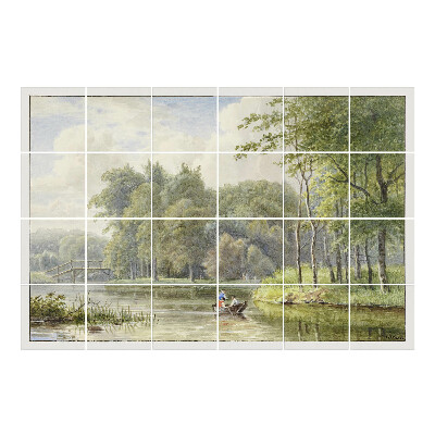 Autocolante pentru gresie O scenă liniștită lângă apă