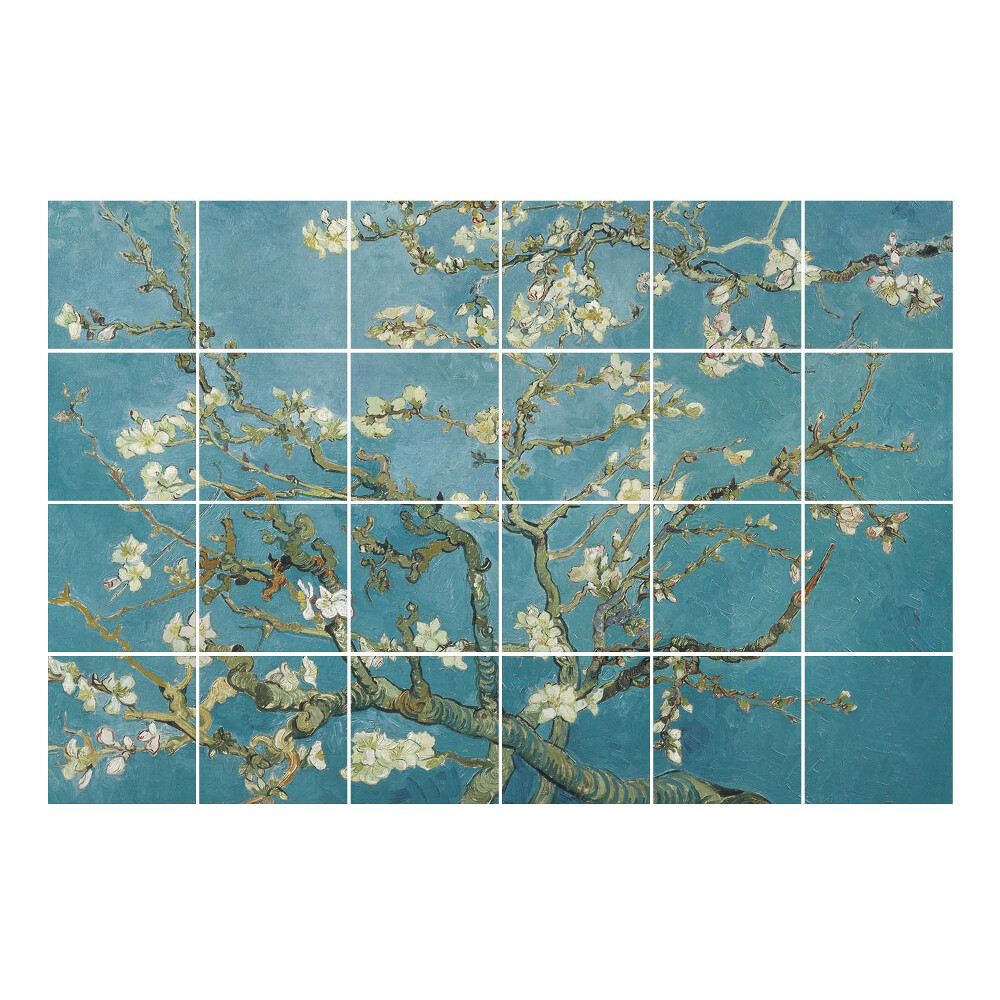 Autocolante pentru gresie Migdalul înflorit al lui Van Gogh