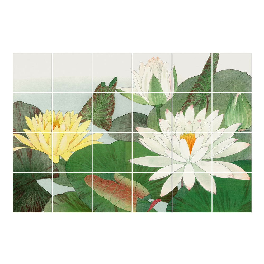 Autocolante gresie si faianta Flori pe apă