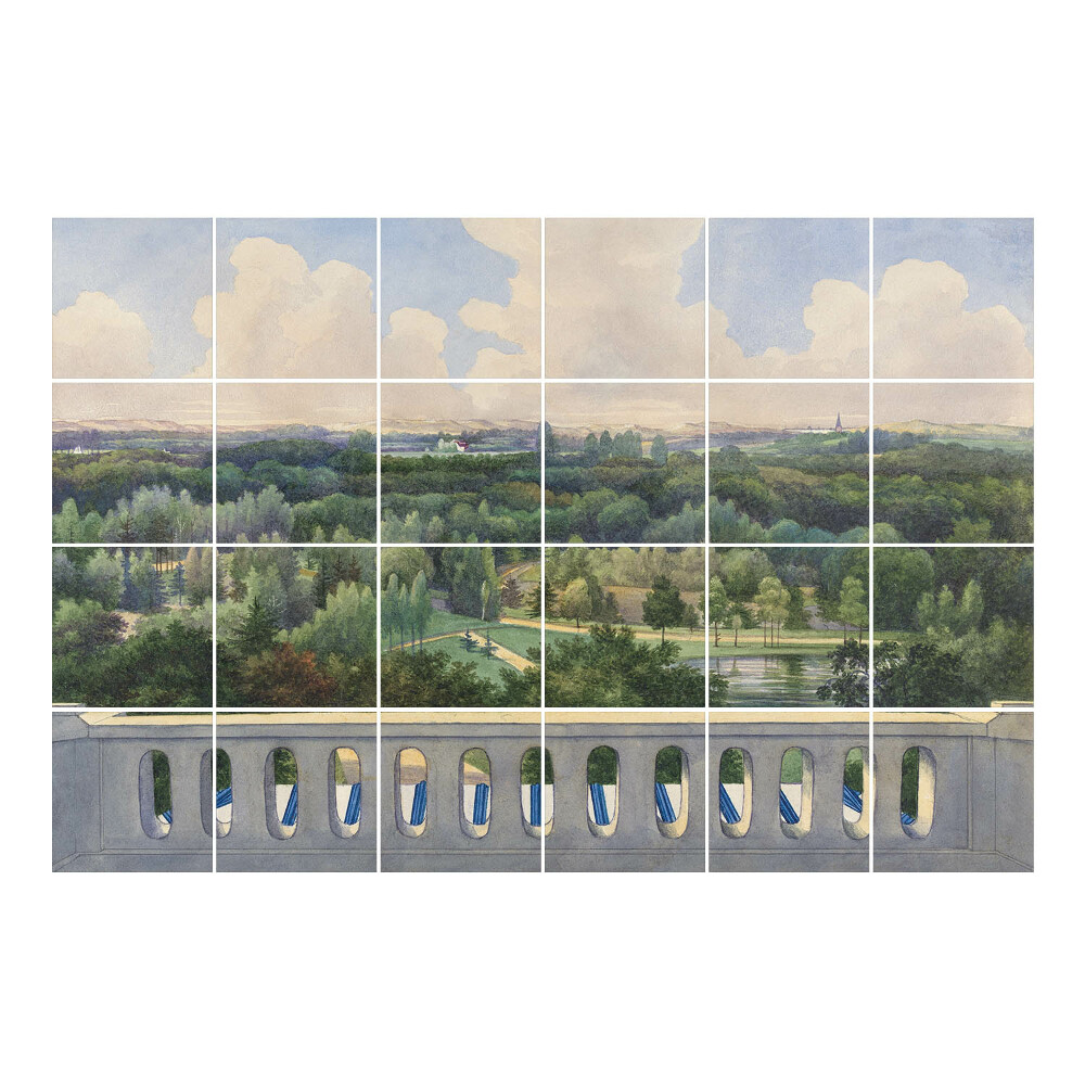 Autocolante gresie si faianta Vedere a parcului de pe terasă