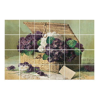 Autocolante pentru gresie Un coș cu flori