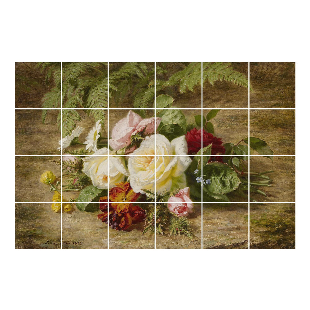 Autocolante pentru gresie Un buchet de flori pe fundal