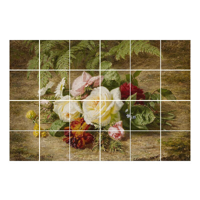 Autocolante pentru gresie Un buchet de flori pe fundal