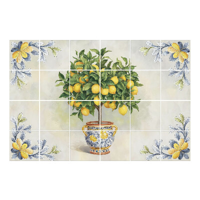 Autocolante pentru gresie Lămâiul într-un ghiveci