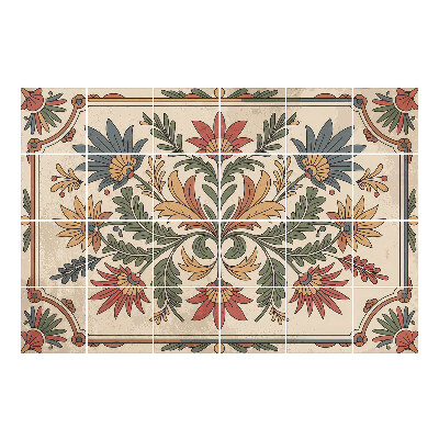 Autocolante pentru gresie Ornament floral cu frunze
