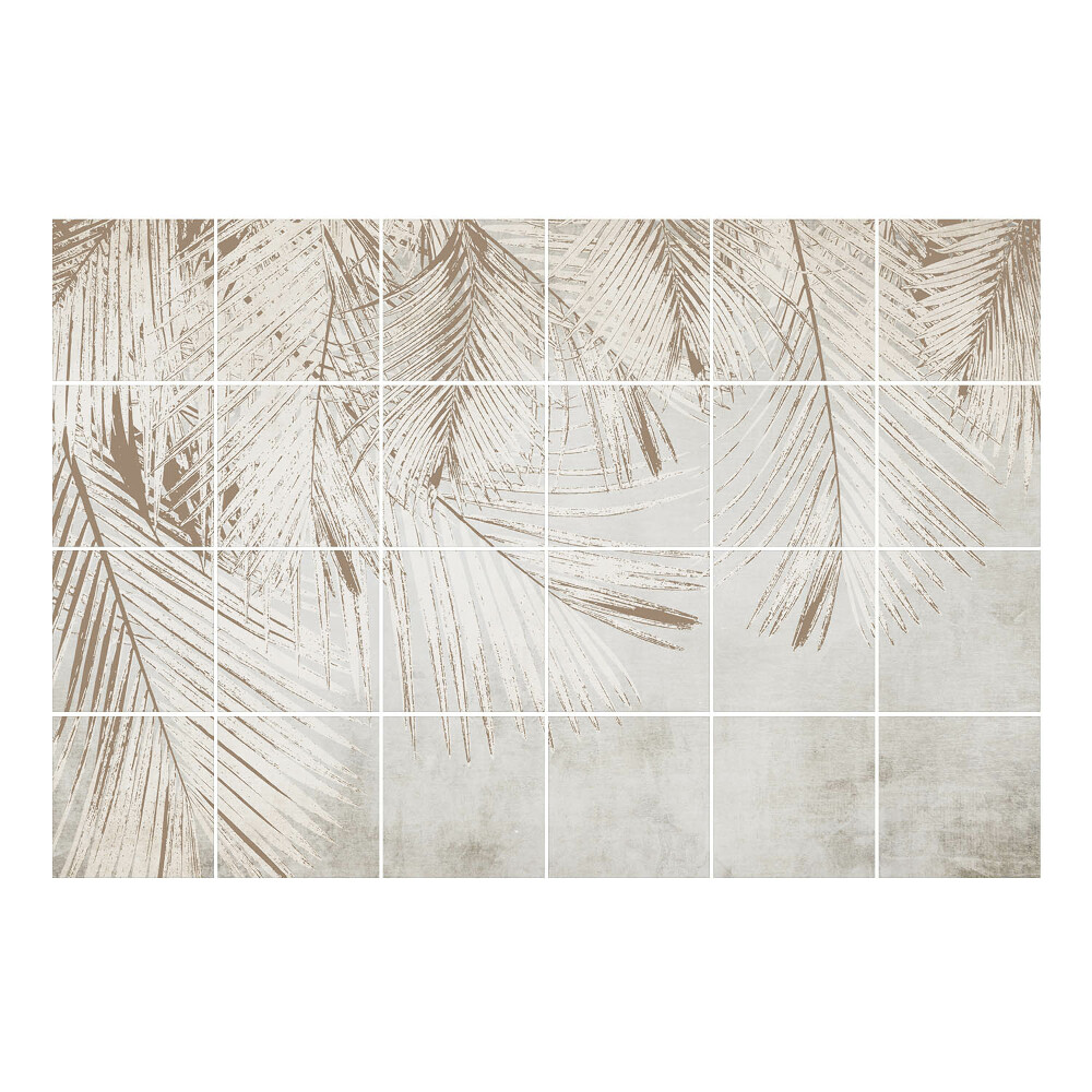 Autocolante pentru gresie Frunze de palmier în fundal