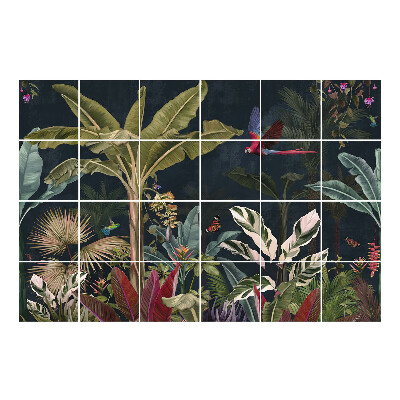 Autocolante gresie si faianta Junglă tropicală cu păsări